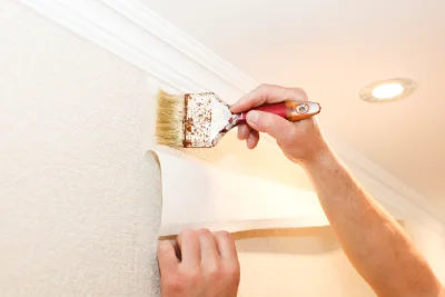 Pose de papier peint à Omey — revêtements muraux et toiles de verre